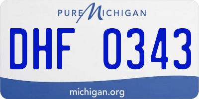 MI license plate DHF0343