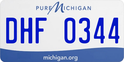 MI license plate DHF0344