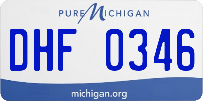 MI license plate DHF0346