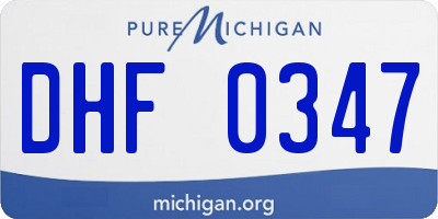 MI license plate DHF0347