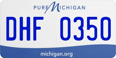 MI license plate DHF0350