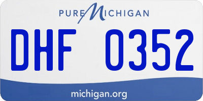 MI license plate DHF0352