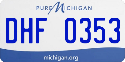 MI license plate DHF0353