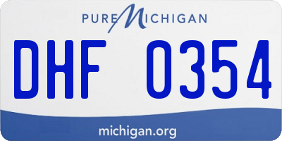 MI license plate DHF0354
