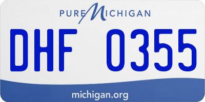MI license plate DHF0355