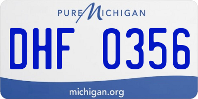 MI license plate DHF0356