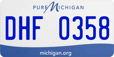 MI license plate DHF0358