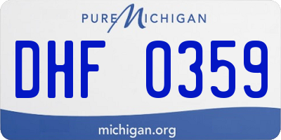 MI license plate DHF0359