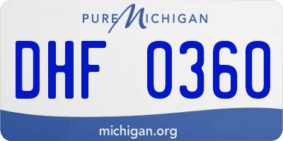 MI license plate DHF0360