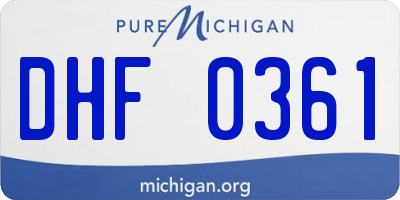 MI license plate DHF0361