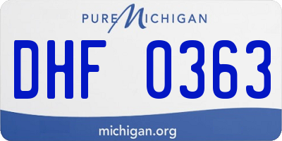 MI license plate DHF0363
