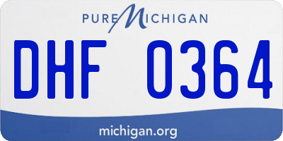 MI license plate DHF0364