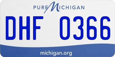MI license plate DHF0366