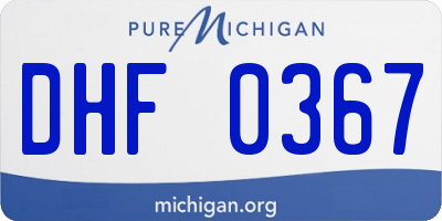 MI license plate DHF0367