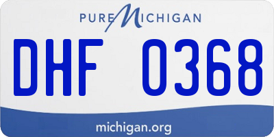MI license plate DHF0368