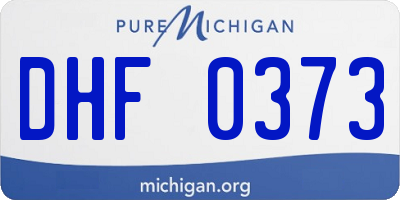 MI license plate DHF0373