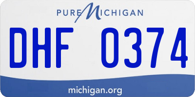 MI license plate DHF0374
