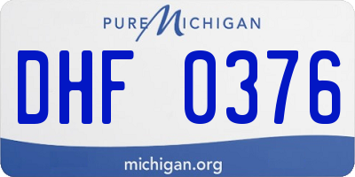 MI license plate DHF0376
