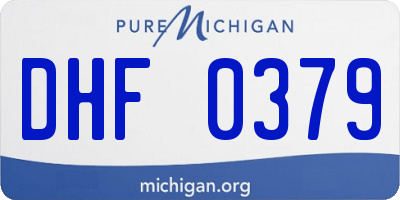 MI license plate DHF0379