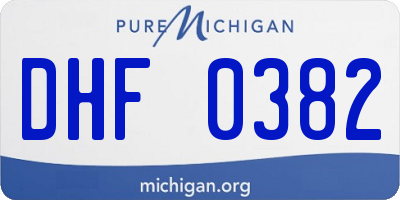 MI license plate DHF0382