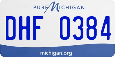MI license plate DHF0384