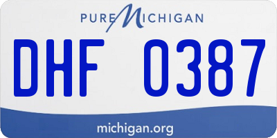 MI license plate DHF0387