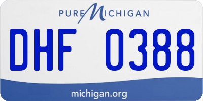 MI license plate DHF0388
