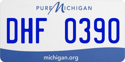 MI license plate DHF0390