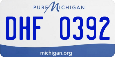 MI license plate DHF0392