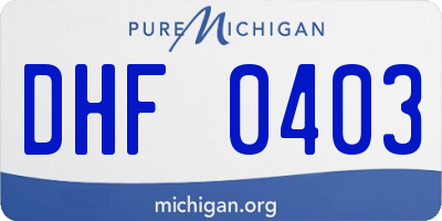MI license plate DHF0403