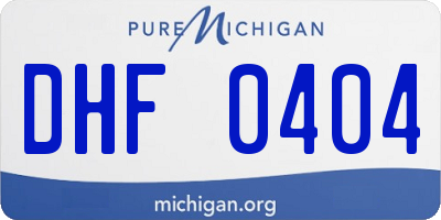 MI license plate DHF0404