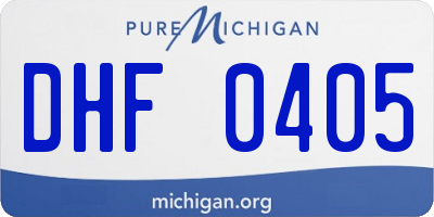 MI license plate DHF0405