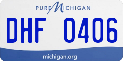MI license plate DHF0406