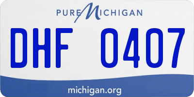 MI license plate DHF0407