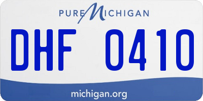 MI license plate DHF0410