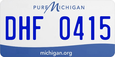 MI license plate DHF0415