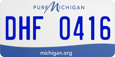 MI license plate DHF0416