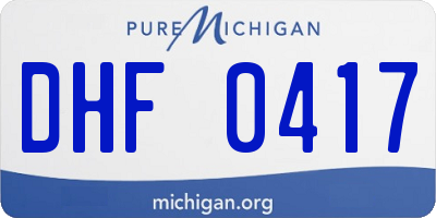 MI license plate DHF0417