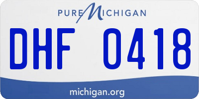 MI license plate DHF0418