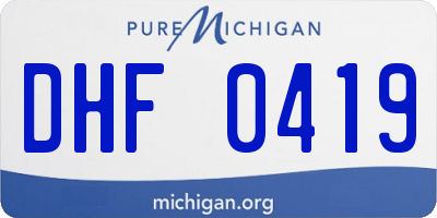 MI license plate DHF0419