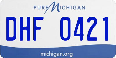 MI license plate DHF0421
