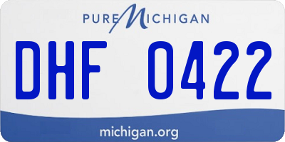 MI license plate DHF0422