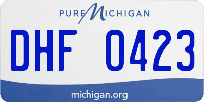 MI license plate DHF0423