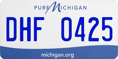 MI license plate DHF0425