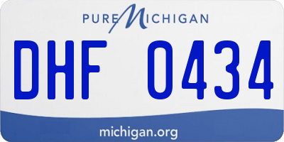 MI license plate DHF0434