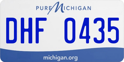 MI license plate DHF0435