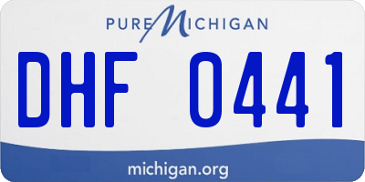 MI license plate DHF0441