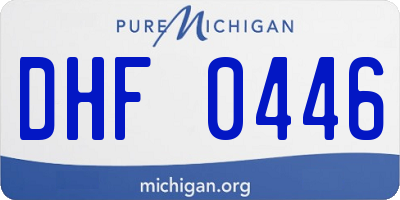 MI license plate DHF0446