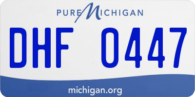 MI license plate DHF0447