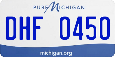 MI license plate DHF0450